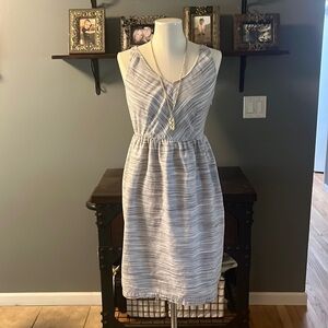 Gray and white striped summer dress size 6